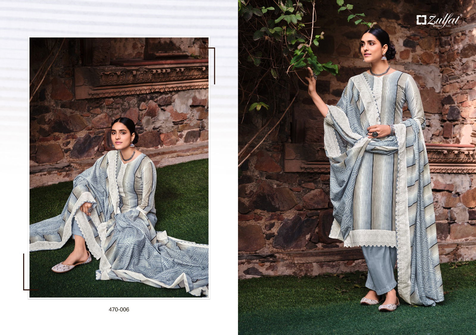 Zulfat Dinaaz Wholesale Printed Cotton Dress Material Catalog